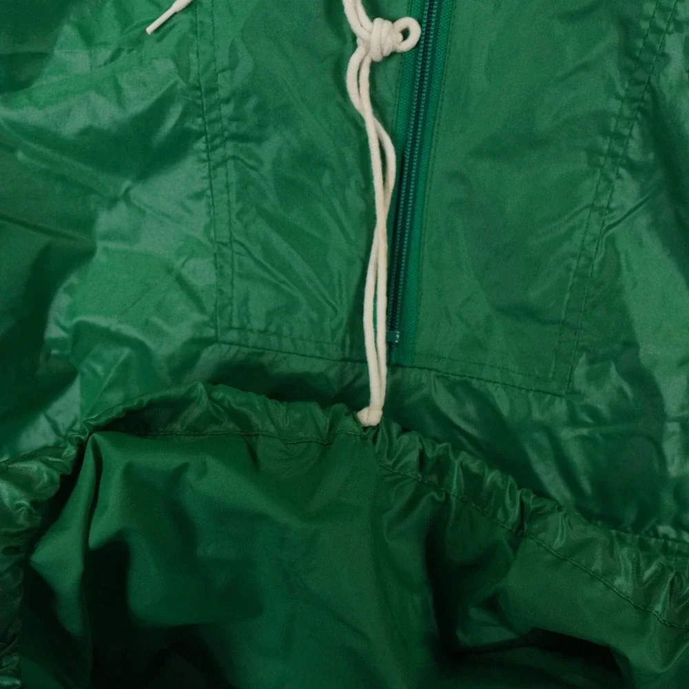 VTG‎ Izod Lacoste Anorak Mens Large Green Packable Windbreaker Hooded Jacket Y2K
